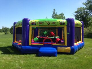 <b><font color='red'><b>Rock and Roll Joust</b></font><b><br><small>Best for ages 4+<br><font color='blue'>Size 28L X 37W X 22H</font></small></b></b>