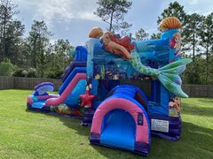 <b><font color=red><b>MERMAID WATERSLIDE COMBO</font><br><small>Best for ages 3+<br><font color = blue>Size 31'L X 13'W X 15'H</font></b></small> <marquee  ><font color = red>***NEW FOR 2022***</marquee>