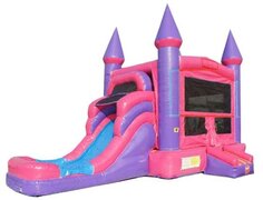 Pink Water Slide & Bounce House Dry ComboBest for ages 3+Size 24'L x 11'W x 15'H