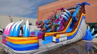 <b><font color='red'><b>20 Ft Double Dino WaterSlide </b></font><b><br></b></b>