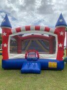 <b><font color=red><b>Captain America Open Air Bounce House</font><br><small>Best for ages 2+<br><font color = blue>Size 15'W X 15'L X 15'H</font></b></small> 