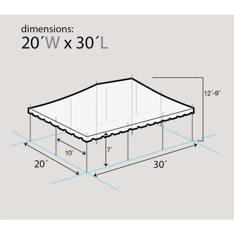 20x30 white pole tent for graduation parties and backyard events