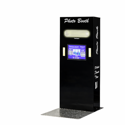 Open air photo booth with custom backdrop in NH event space