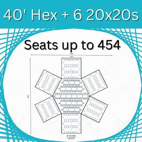 40' Hex - 6 High Peak Bundle (Seats 454) 40' Hex - 6 High Peak Bundle (Seats 454)