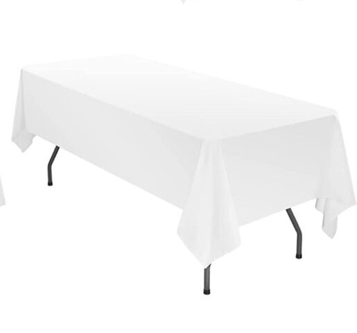 8ft Standard Tablecloths WHITE 8ft Standard Tablecloths WHITE