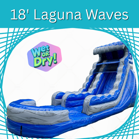 18 ft Single Lane Laguna Waves Water Slide (Wet or Dry!) 18 ft Single Lane Laguna Waves Water Slide (Wet or Dry!)