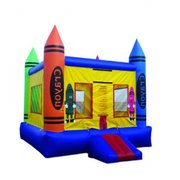 Crayon Bounce House w/ Basketball Hoop