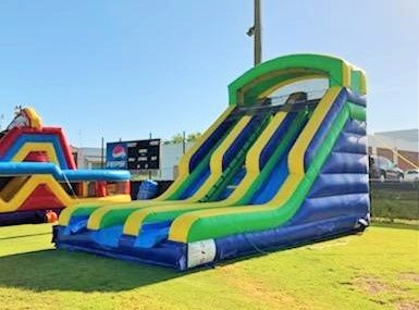 *NEW* 20ft Tall Green Two Lane Drop Zone Dry Slide - UNIT #526 *NEW* 20ft Tall Green Two Lane Drop Zone Dry Slide - UNIT #526