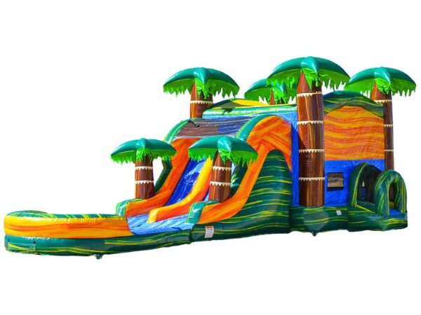 Cali Palms Dual Lane Combo with Water Slide Cali Palms Dual Lane Combo with Water Slide