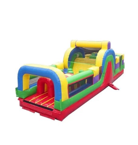 30' Retro Obstacle Course with Slide 30' Retro Obstacle Course with Slide