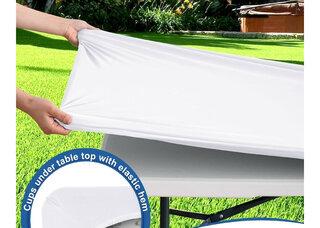 8ft White Stretch Fabric Table Top