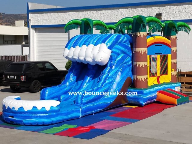 Tropical Wave Dual Lane Water Slide Combo Tropical Wave Dual Lane Water Slide Combo