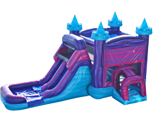 Pink and Purple Bounce House Combo Dry Pink and Purple Bounce House Combo Dry