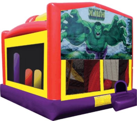 Hulk Combo Obstacle Bounce House 20x16 with Slide, Basketball Hoop and Tunnel