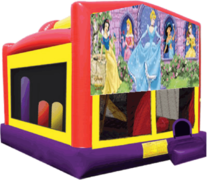 Disney Princess Combo Obstacle Course Bounce House 20x16 with Slide, Basketball Hoop and Tunnel
