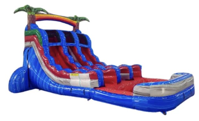 18' Baja Double Lane Waterslide with Pool 18' Baja Double Lane Waterslide with Pool