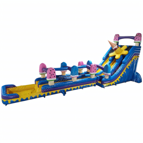 25' Ice Cream Double Lane Water Slide w Pool 25' Ice Cream Double Lane Water Slide w Pool