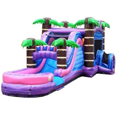 Mega Tropical Purple Marble Bounce House Slide Combo (Wet/Dry) Mega Tropical Purple Marble Bounce House Slide Combo (Wet/Dry)