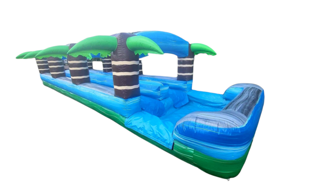Tropical Double Lane Slip N Slide w Pool Tropical Double Lane Slip N Slide w Pool