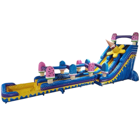 25' Ice Cream Double Lane Water Slide w Pool 25' Ice Cream Double Lane Water Slide w Pool