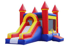 BLUE & RED CASTLE COMBO Bounce House (Dry Only)