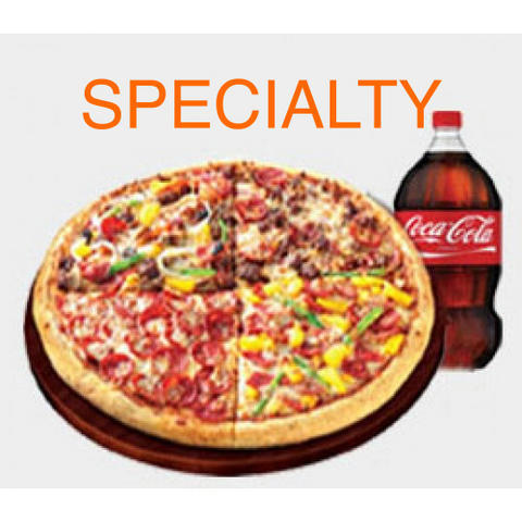 Adult Large Specialty Pizza + 2 Liter