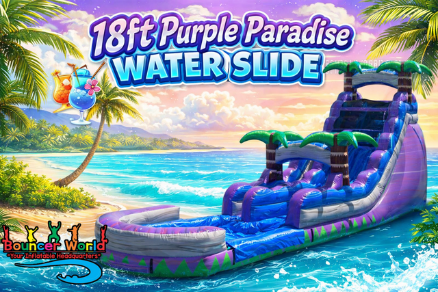 18FT PURPLE PARADISE SLIDE WITH POOL 18FT PURPLE PARADISE SLIDE WITH POOL
