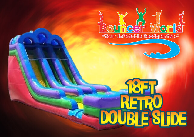 18FT RETRO DUAL LANE SLIDE WET/DRY 18FT RETRO DUAL LANE SLIDE WET/DRY