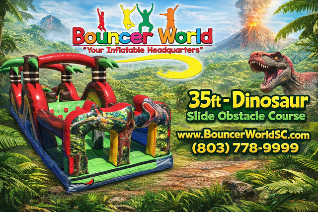 35FT DINOSAUR - SLIDE OBSTACLE COURSE 35FT DINOSAUR - SLIDE OBSTACLE COURSE