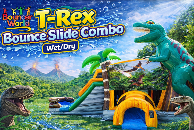 T-REX DINOSAUR BOUNCE SLIDE COMBO T-REX DINOSAUR BOUNCE SLIDE COMBO