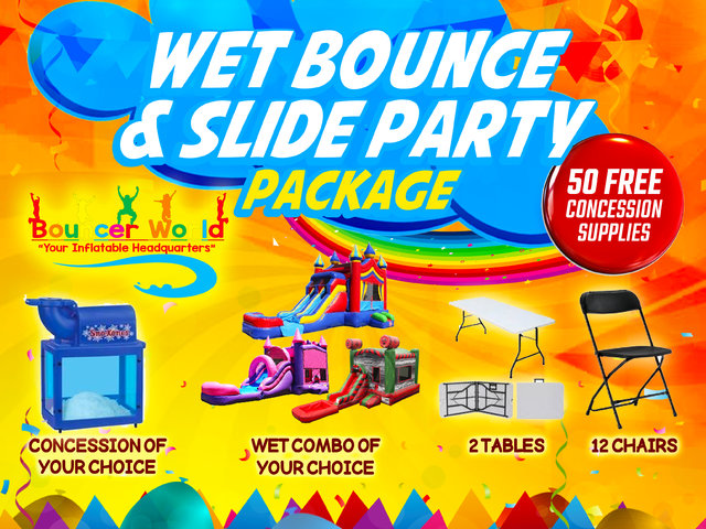 1 WET BOUNCE & SLIDE PARTY PACKAGE