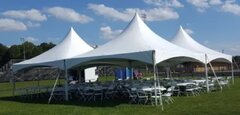 40' x 40' TENT PACKAGE<br><FONT COLOR = BLUE>INCLUDES 20 TABLES & 160 CHAIRS</FONT>