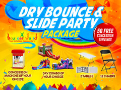 1 DRY BOUNCE SLIDE PARTY PACKAGE<br><font color = red>Choose your Dry Combo at Checkout!</font>