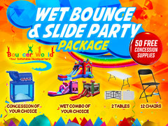 1 WET BOUNCE SLIDE PARTY PACKAGE<br><font color = red>Choose your Wet Combo at Checkout!</font>