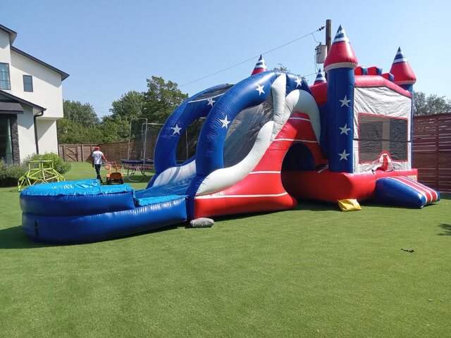 American Patriot Bounce House with Slide Garland TX