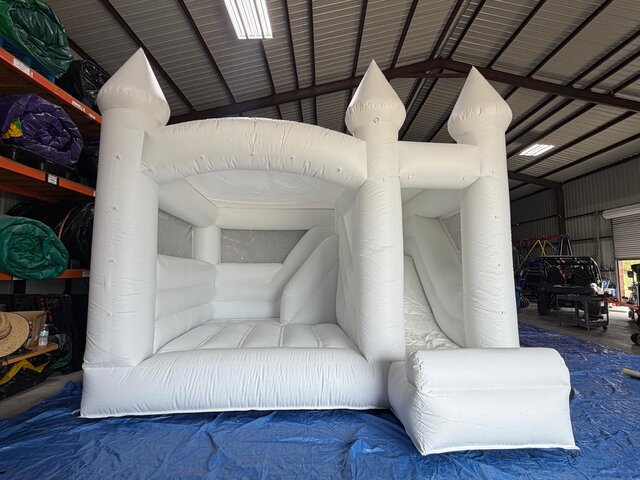 white-bounce-house-slide-rental-dallas-tx