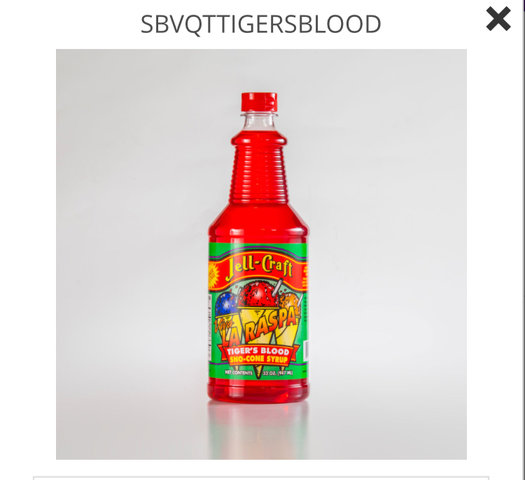 Sno Cone Supplies & Quart Size Tigers Blood Sno Cone Supplies & Quart Size Tigers Blood