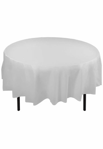 White Plastic Tablecloth 84