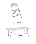 Table and 6 Adult Beige Chairs Deal