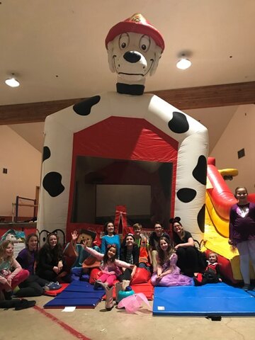 Dalmatian bounce house and slide