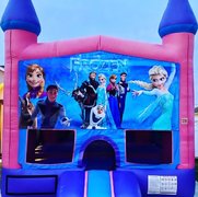 <b><font color=blue><b>Frozen Bounce House w/Basketball Hoop Inside</font><br><small>Best for ages 4+<br> <font color=red>Space Needed 15 W x 15 D x 16 H</font></b></small>
