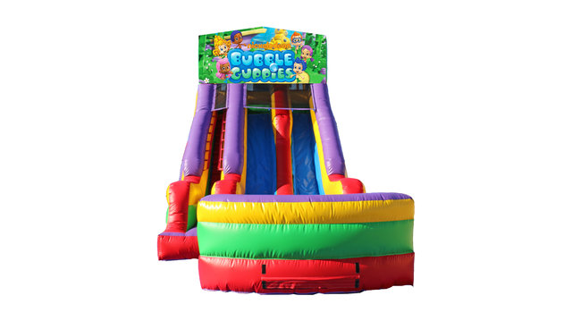 Bubble Guppies 18' Double Lane Dry Slide Bubble Guppies 18' Double Lane Dry Slide