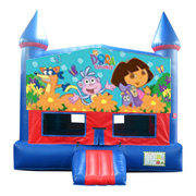 Dora the Explorer Bounce House With Basketball Goal Dora the Explorer Bounce House With Basketball Goal