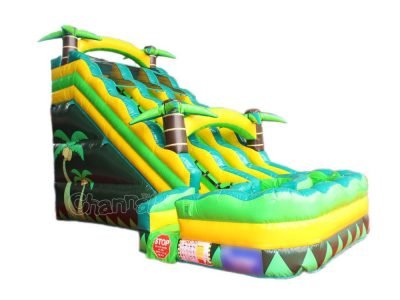 A 18' Tropical Double Lane Water Slide A 18' Tropical Double Lane Water Slide