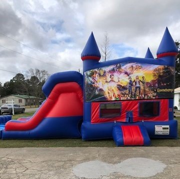 Goosebumps 7' Double Lane Dry Slide With Bounce House Goosebumps 7' Double Lane Dry Slide With Bounce House
