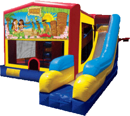 Hawaiian Luau 7N1 Inflatable Combo Fun Jump Hawaiian Luau 7N1 Inflatable Combo Fun Jump