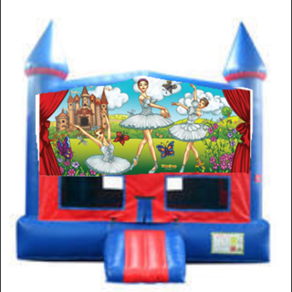 Ballerina Bounce House with Basketball Goal Ballerina Bounce House with Basketball Goal