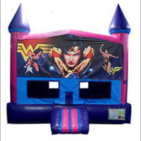 Wonder Woman Bounce (Pink) House with Basketball Goal Wonder Woman Bounce (Pink) House with Basketball Goal