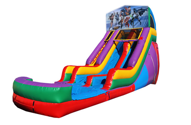 Justice League 18' Double Lane Water Slide Justice League 18' Double Lane Water Slide
