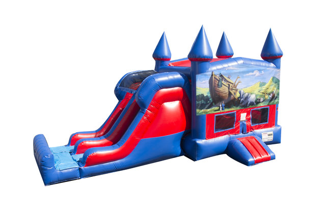 Noah's Ark 7' Double Lane Dry Slide Bounce House Combo Noah's Ark 7' Double Lane Dry Slide Bounce House Combo